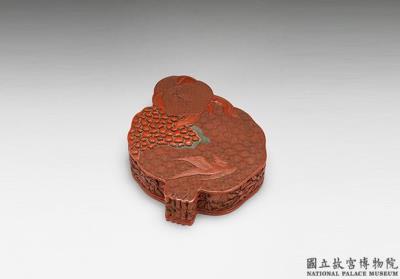 图片[2]-Carved red lacquer box in the shape of a pomegranate, Qianlong reign (1736-1795), Qing dynasty-China Archive